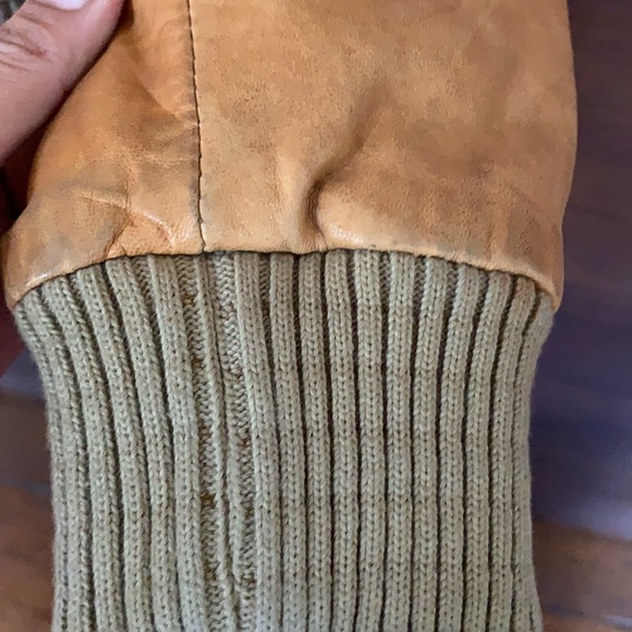 UNISEX RICK CARDONA NEW YORK camel cognac leather jacket, ribbed collar, cuffs. - Picture 11 of 14